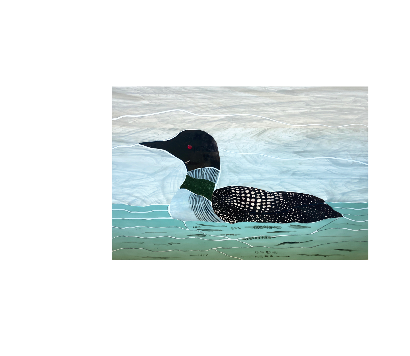 Loon on a lake - work in progress 2024